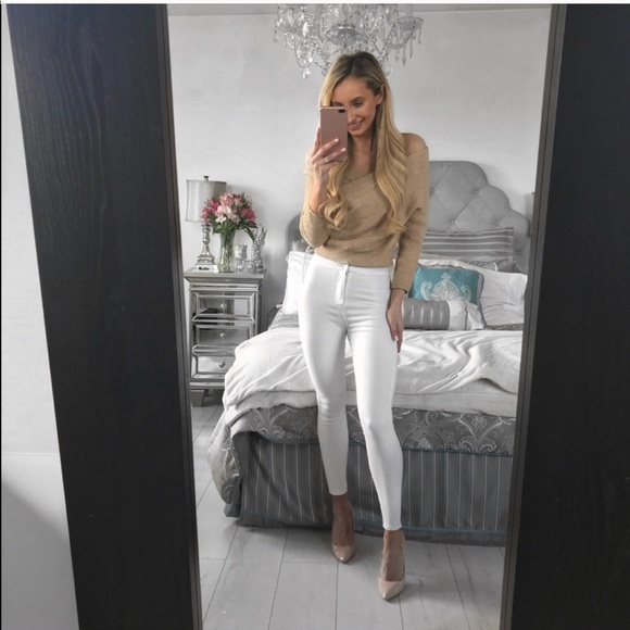 American Apparel High Waist Skinny Jeans in White - Picture 3 of 7